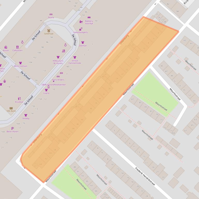 Kaart van postcodegebied 3341EM.