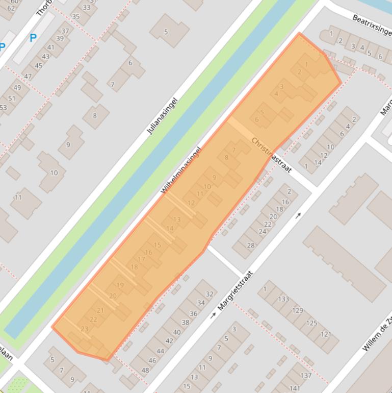 Kaart van postcodegebied 3341EP.