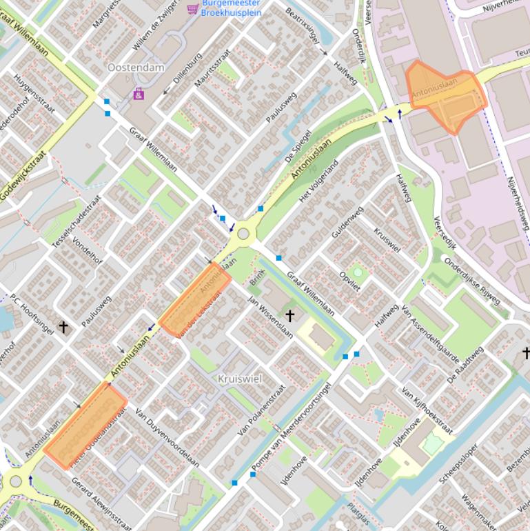 Kaart van postcodegebied 3341GA.