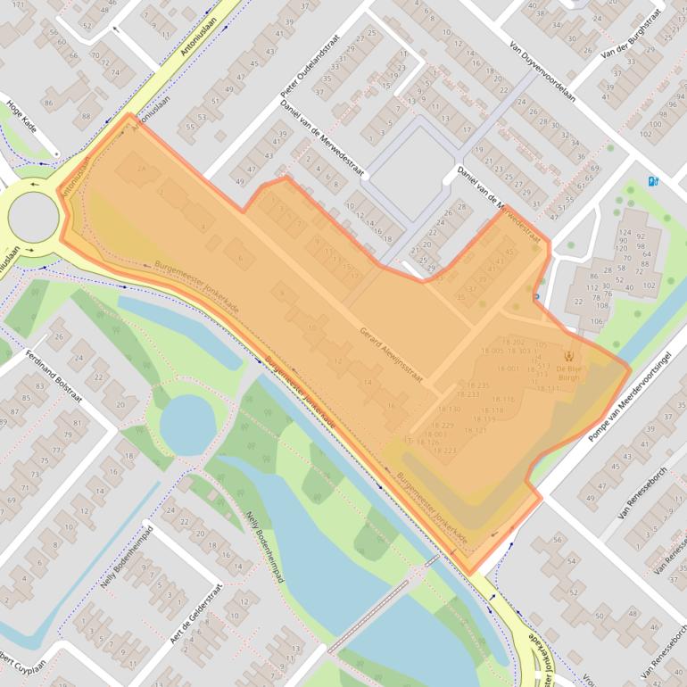 Kaart van postcodegebied 3341GD.