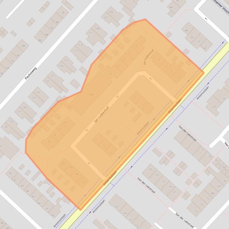 Kaart van postcodegebied 3341GE.