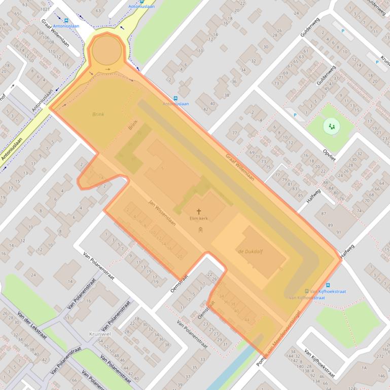 Kaart van postcodegebied 3341GG.