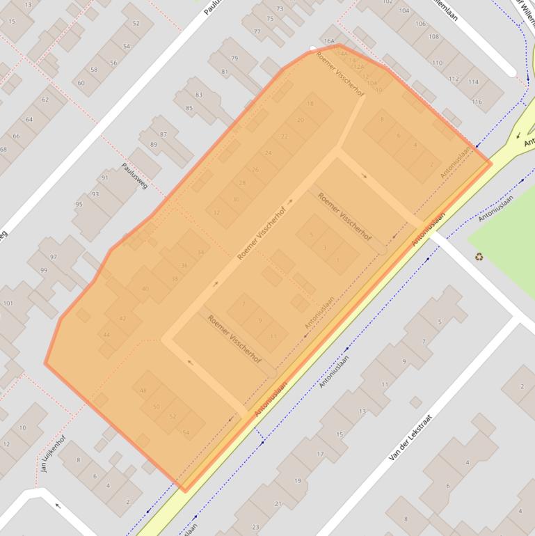 Kaart van postcodegebied 3341GK.