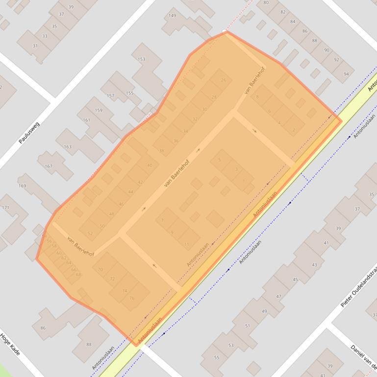 Kaart van postcodegebied 3341GL.