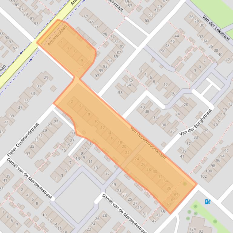 Kaart van postcodegebied 3341GM.