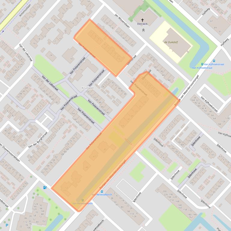 Kaart van postcodegebied 3341GN.