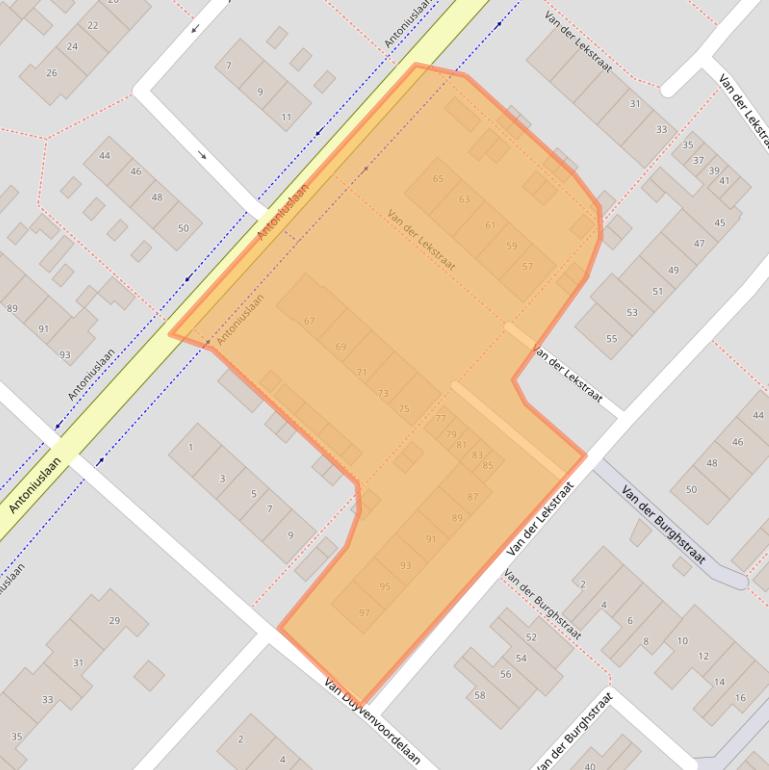 Kaart van postcodegebied 3341GW.