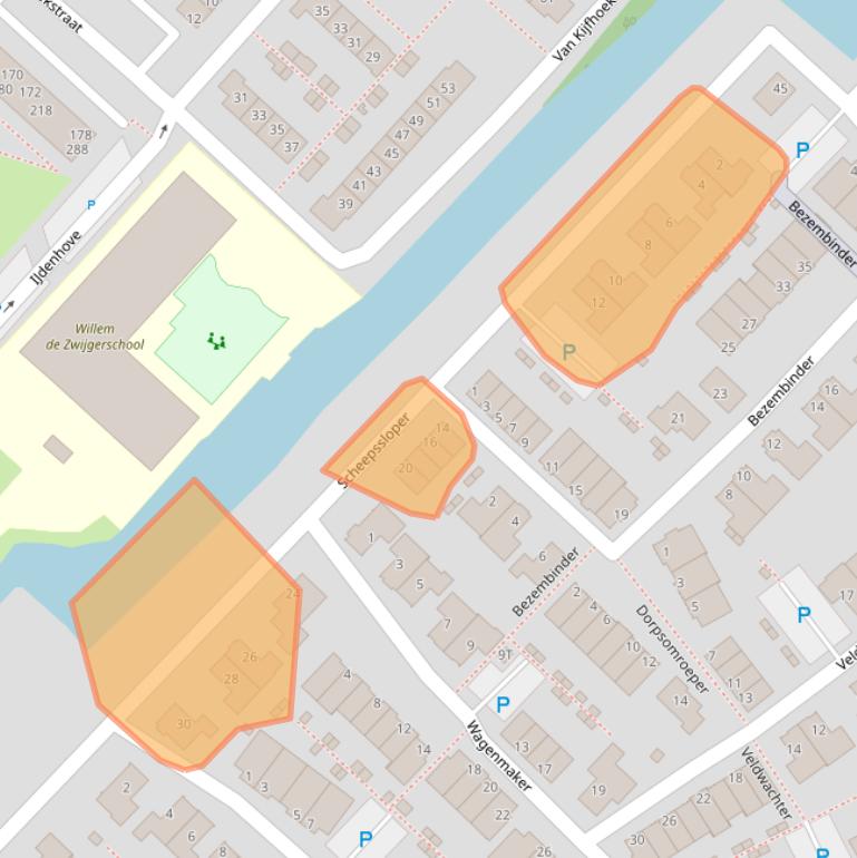 Kaart van postcodegebied 3341HB.