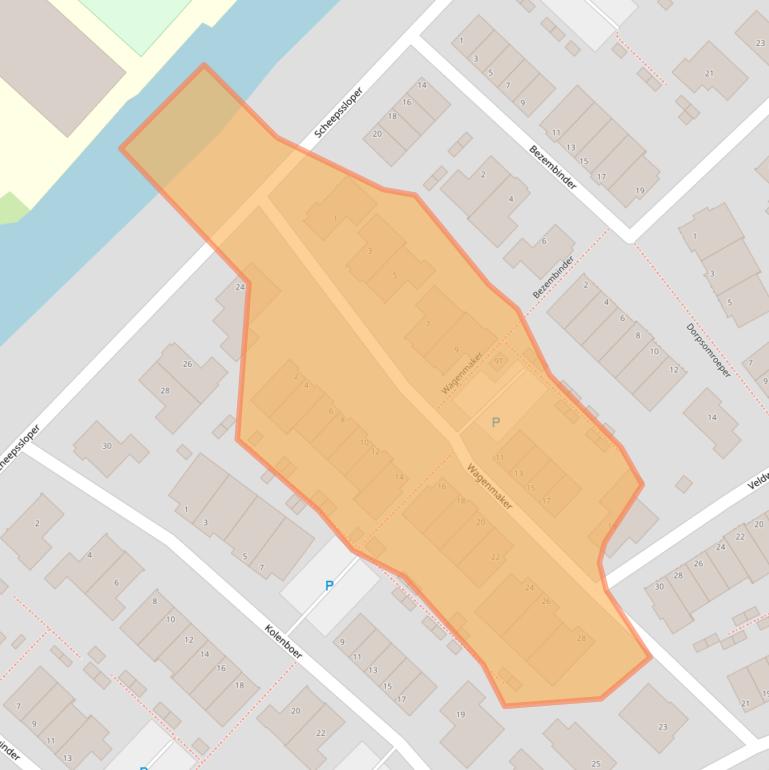 Kaart van postcodegebied 3341HD.