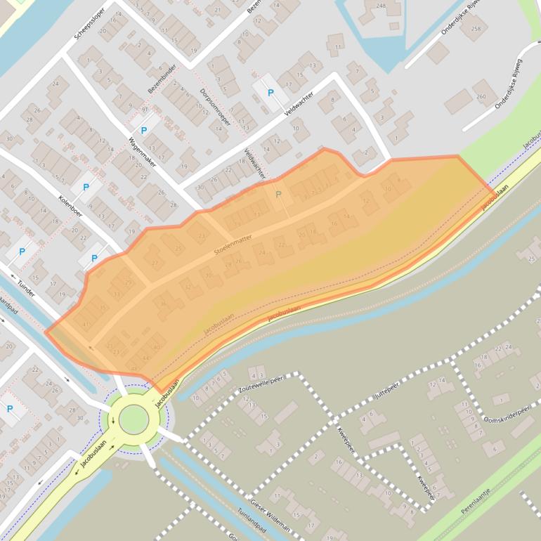 Kaart van postcodegebied 3341HJ.