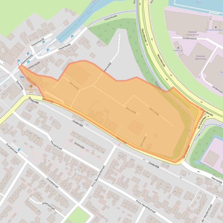 Kaart van postcodegebied 3341LK.