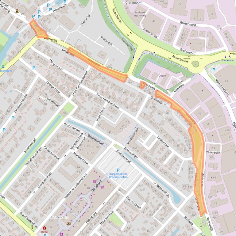 Kaart van postcodegebied 3341LN.