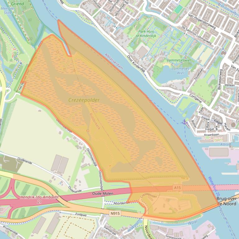 Kaart van postcodegebied 3341LZ.