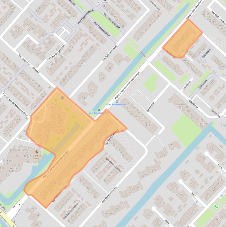 Kaart van postcodegebied 3341RA.