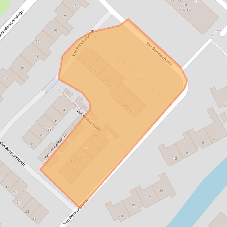 Kaart van postcodegebied 3341RC.