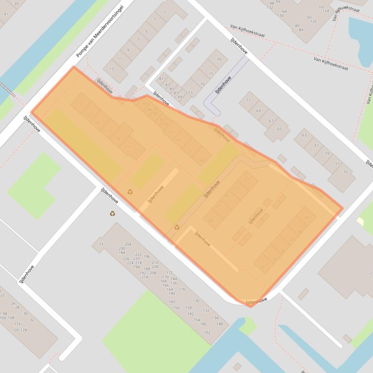 Kaart van postcodegebied 3341RE.