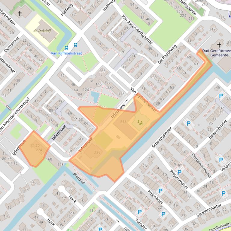 Kaart van postcodegebied 3341RL.