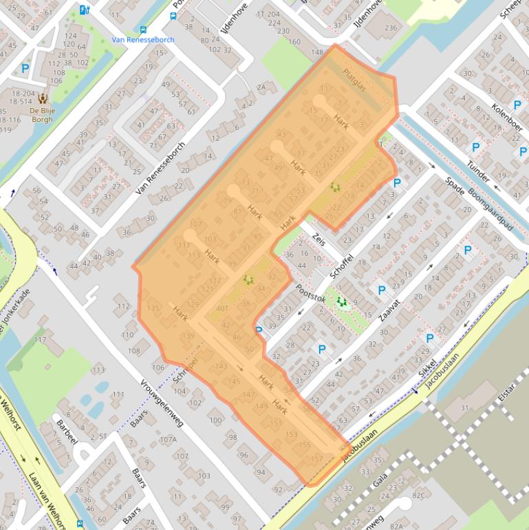 Kaart van postcodegebied 3341RM.