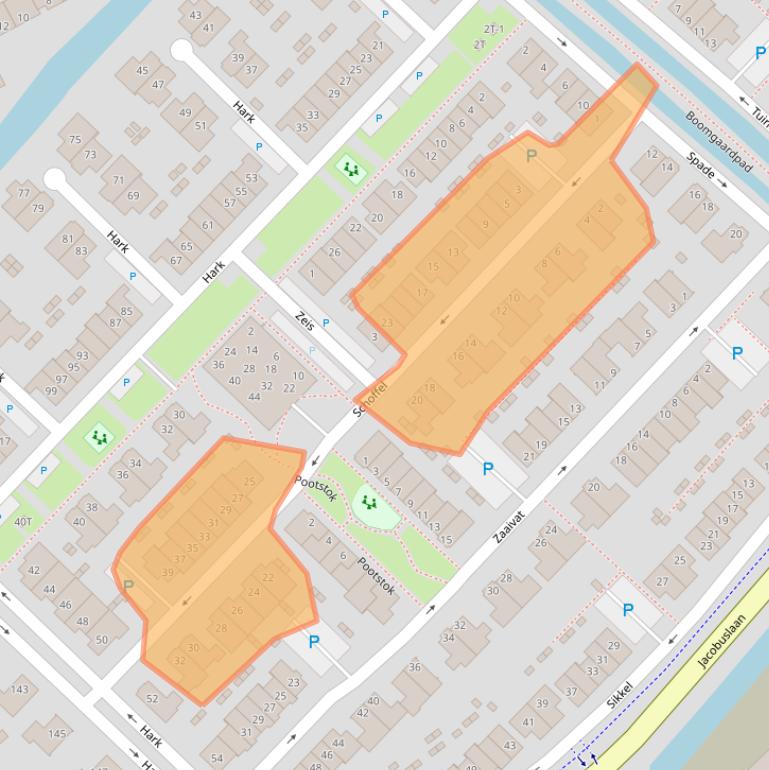 Kaart van postcodegebied 3341RR.