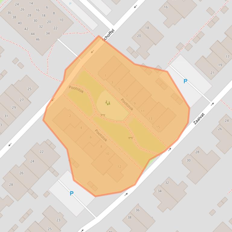 Kaart van postcodegebied 3341RS.