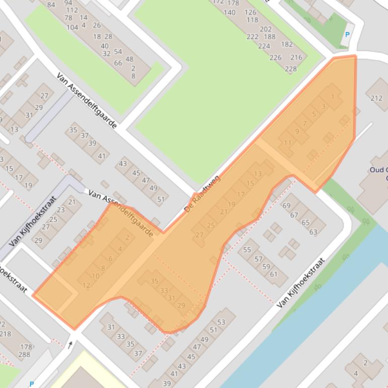 Kaart van postcodegebied 3341SB.