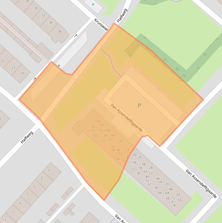 Kaart van postcodegebied 3341SG.