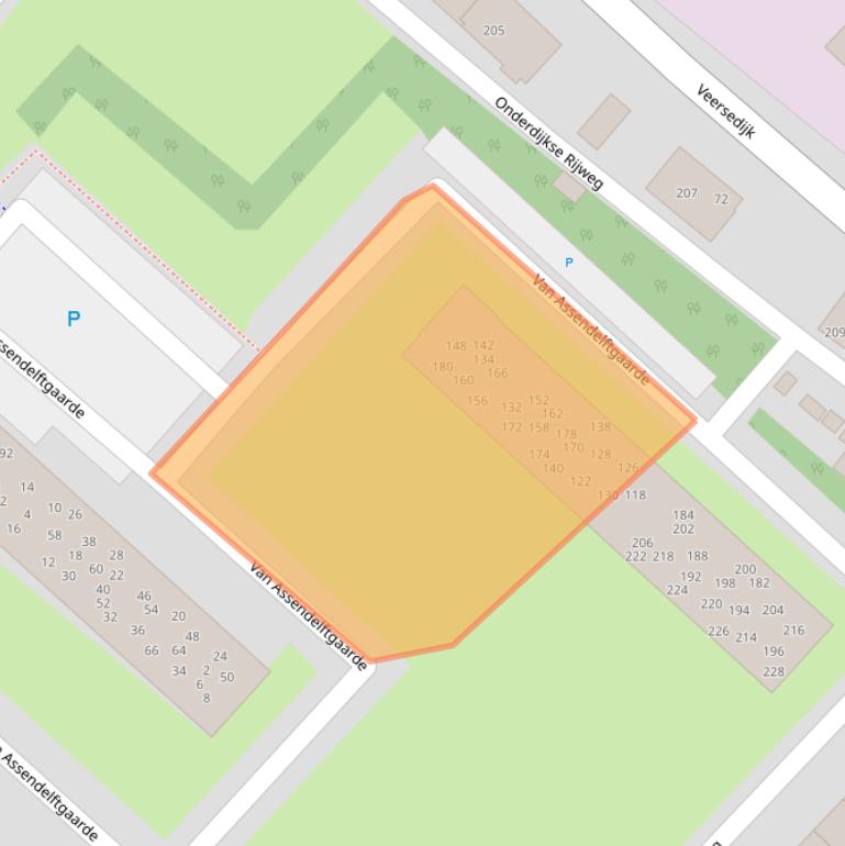 Kaart van postcodegebied 3341SH.