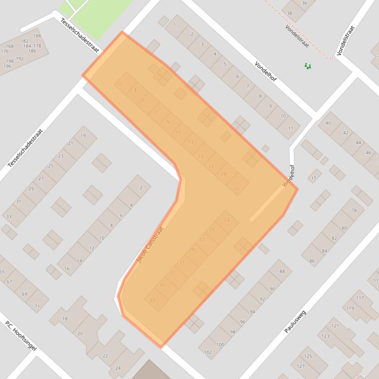 Kaart van postcodegebied 3341TA.