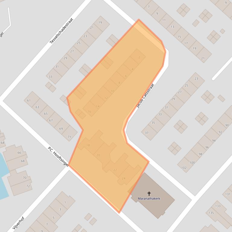 Kaart van postcodegebied 3341TB.