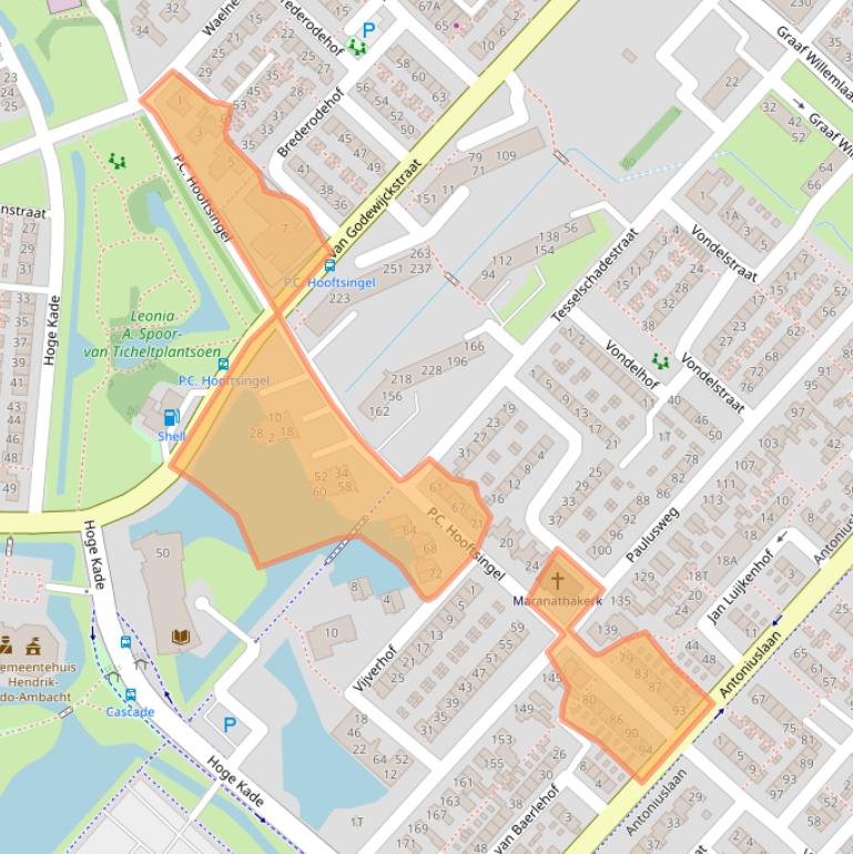 Kaart van postcodegebied 3341TC.