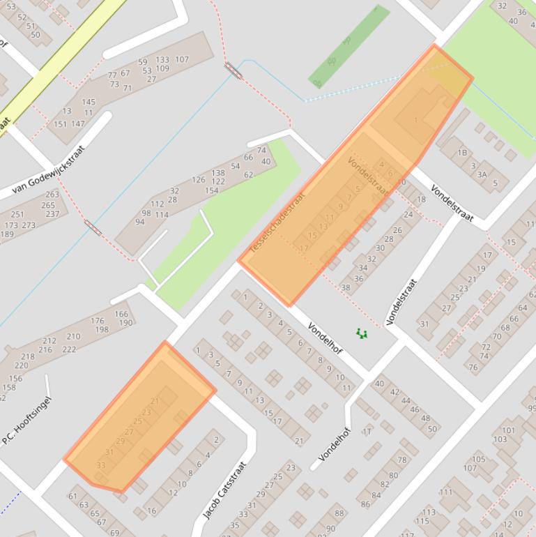 Kaart van postcodegebied 3341TD.