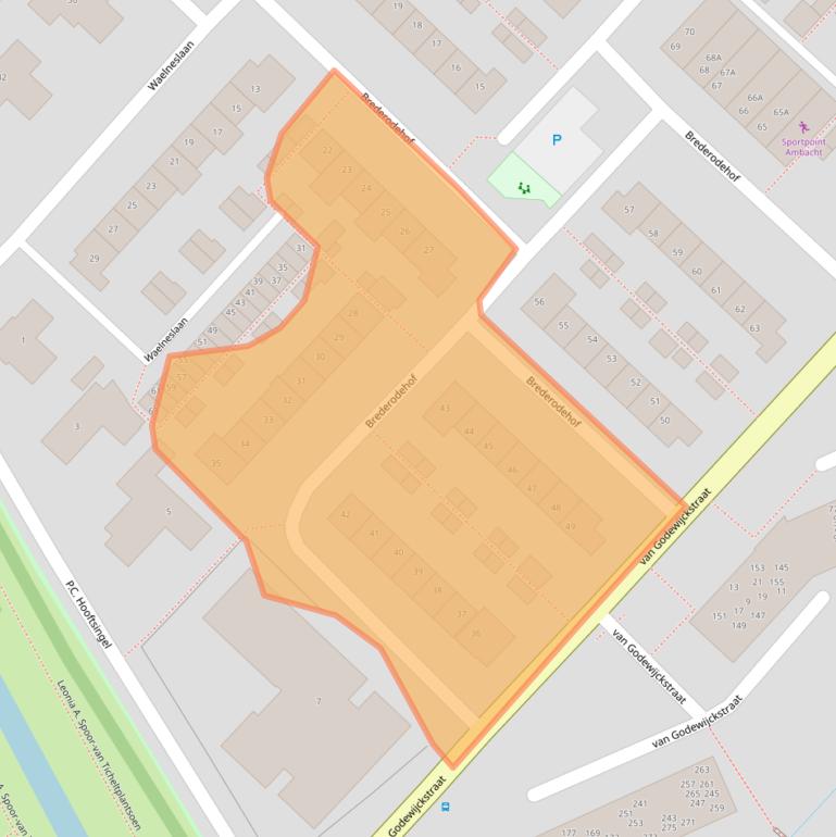 Kaart van postcodegebied 3341VB.