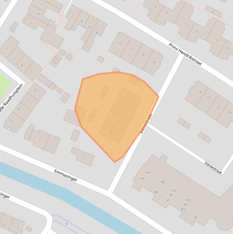 Kaart van postcodegebied 3341XH.