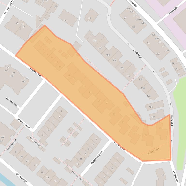 Kaart van postcodegebied 3341XJ.