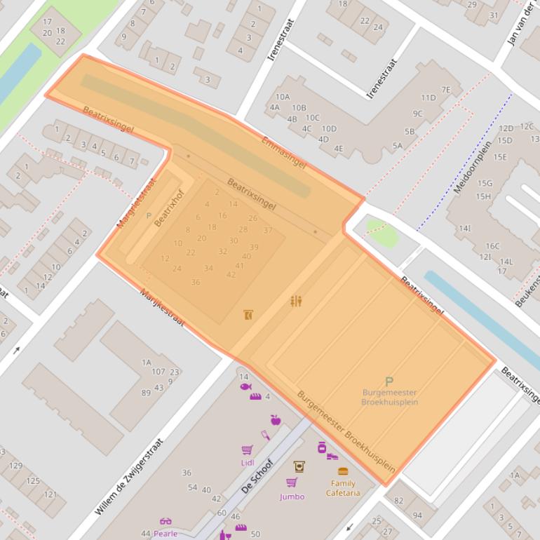 Kaart van postcodegebied 3341XK.