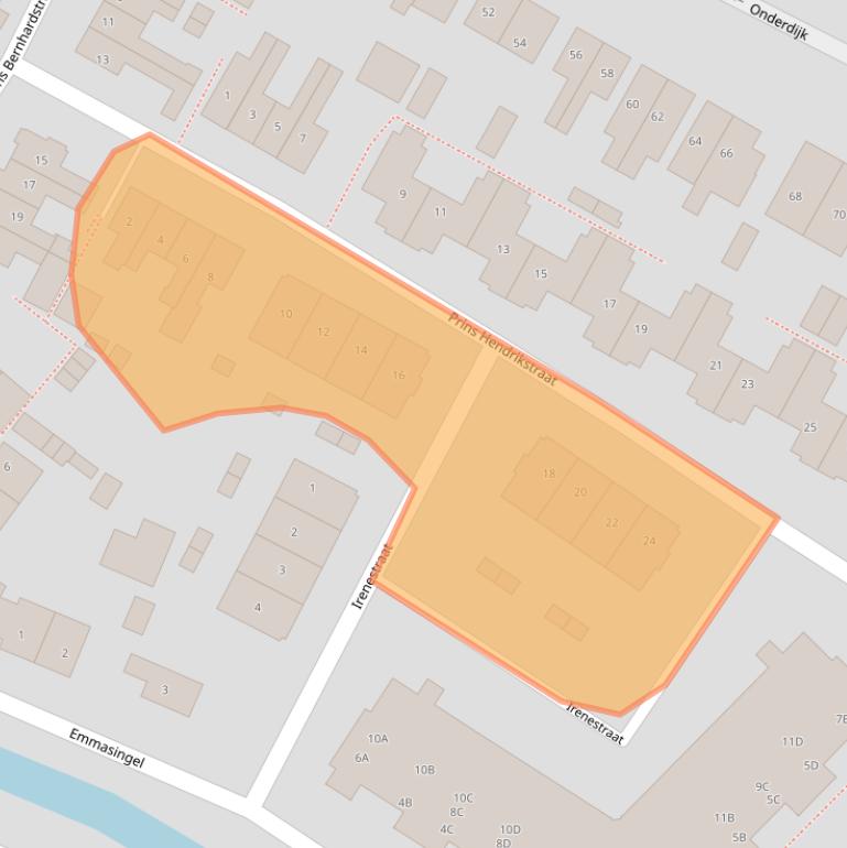 Kaart van postcodegebied 3341XS.