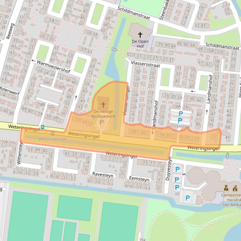 Kaart van postcodegebied 3342AJ.
