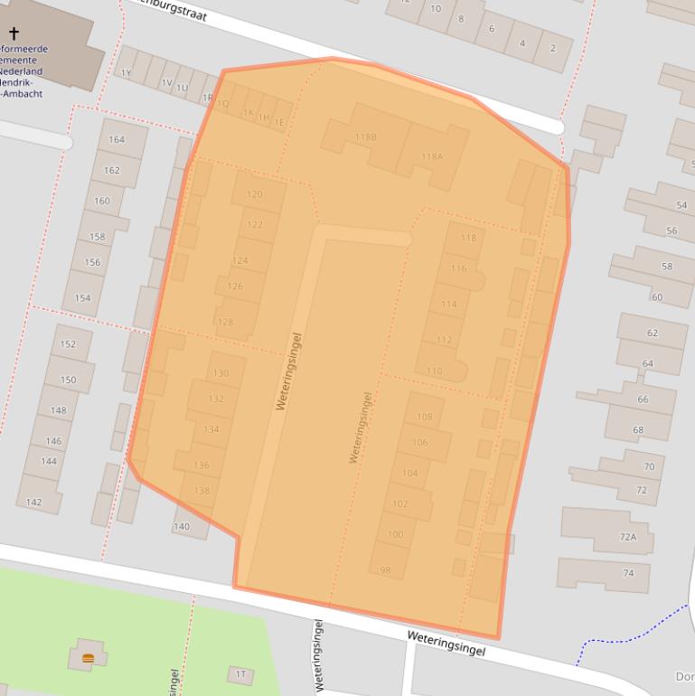 Kaart van postcodegebied 3342AL.