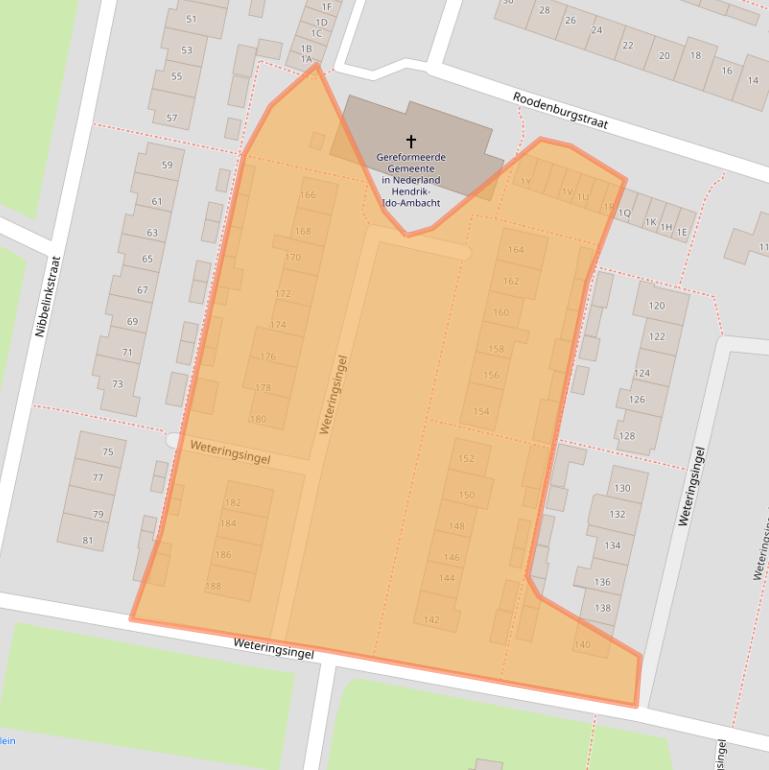 Kaart van postcodegebied 3342AM.