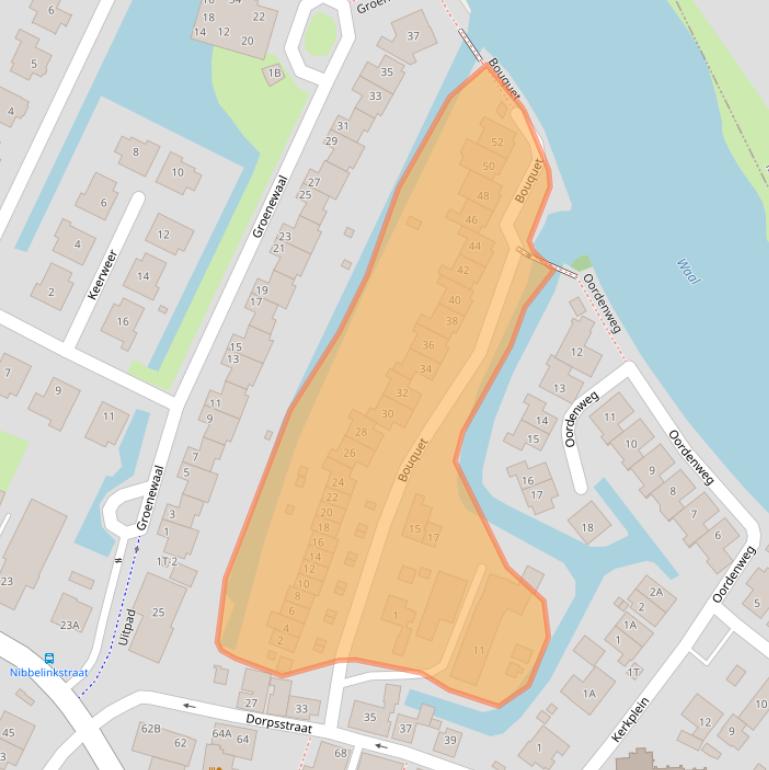 Kaart van postcodegebied 3342BA.