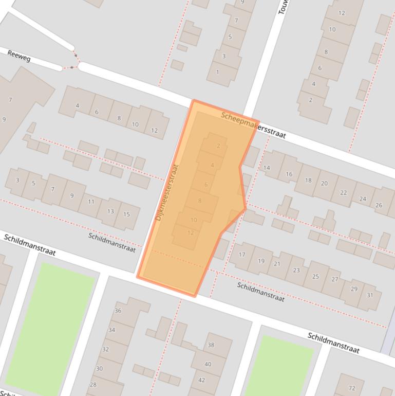 Kaart van postcodegebied 3342BG.