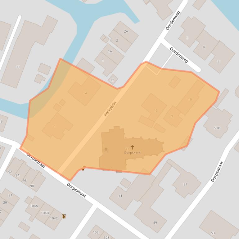 Kaart van postcodegebied 3342BJ.