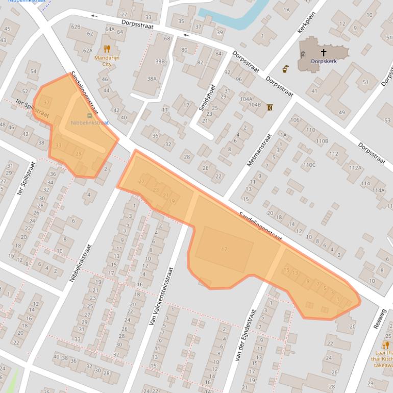Kaart van postcodegebied 3342BL.