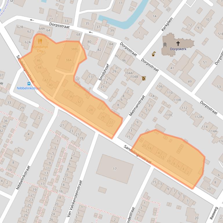 Kaart van postcodegebied 3342BM.