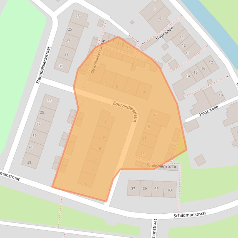 Kaart van postcodegebied 3342BW.