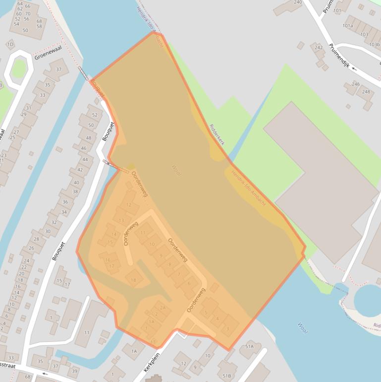 Kaart van postcodegebied 3342BX.