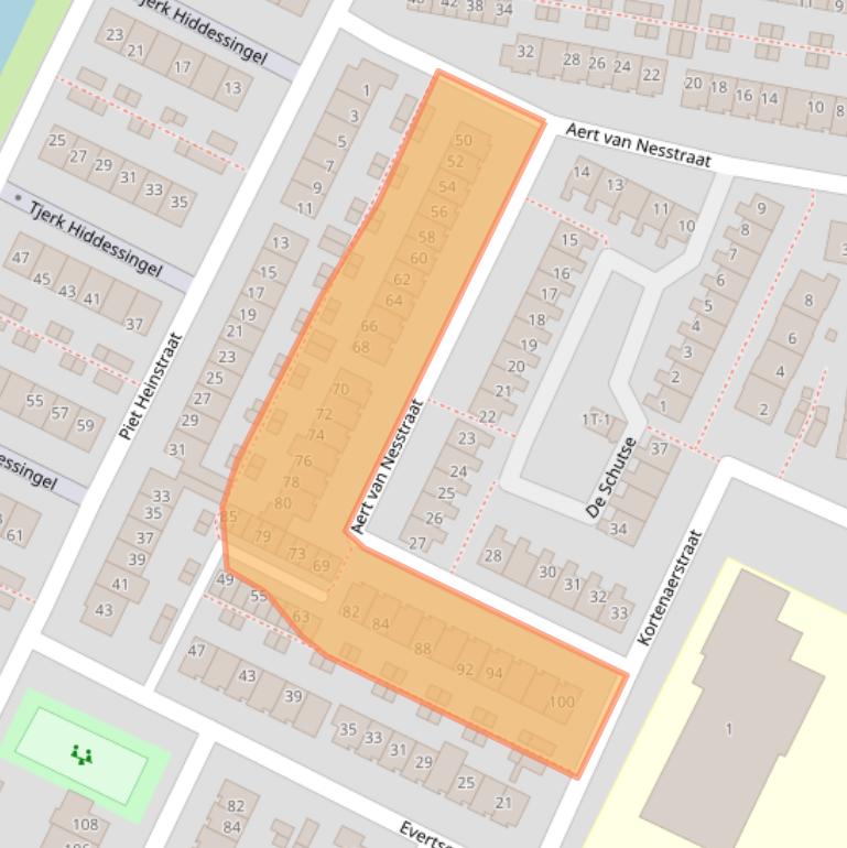 Kaart van postcodegebied 3342CB.