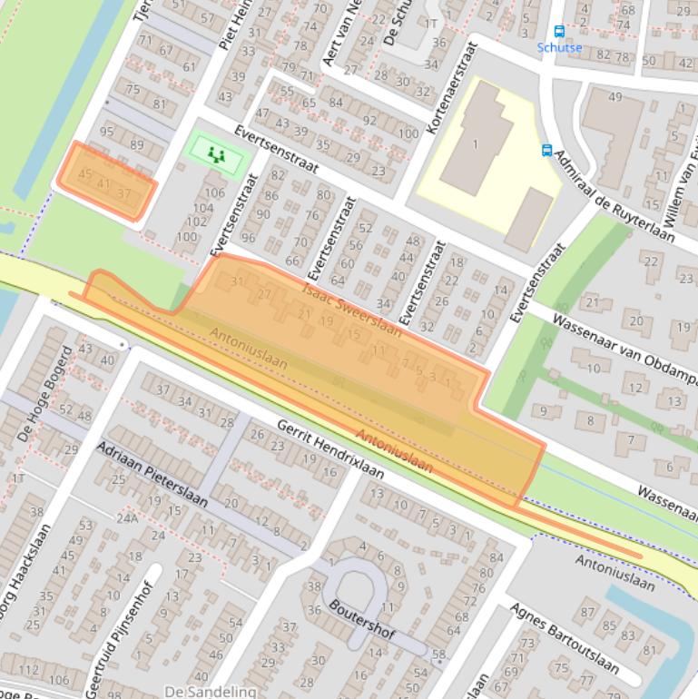 Kaart van postcodegebied 3342CJ.