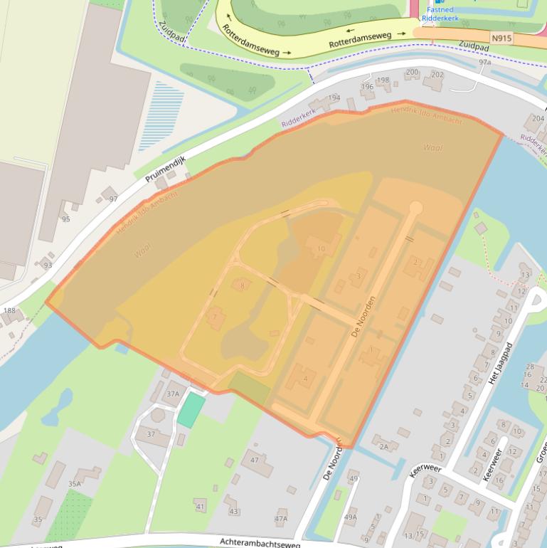 Kaart van postcodegebied 3342DZ.