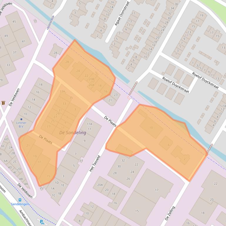 Kaart van postcodegebied 3342GL.